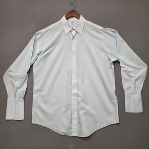 Brooks Brothers Mens French Cuff Traditional Fit Non-Iron Dress Shirt Sz 16.5-34